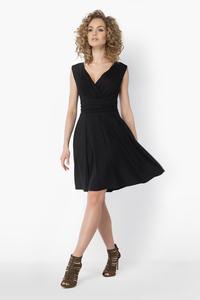 Black Deep V-Neckline Swing Dress