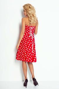 Red&White Large Polka Dot Pattern Pin-up Girl Style Dress