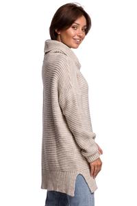 Women's Oversize Turtleneck Sweater - Beige