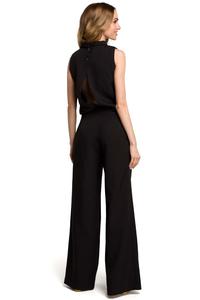 Black Collared Sleeveless Jumpsuit