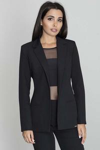 Elegant Black Jacket Stylish Waisted Cut