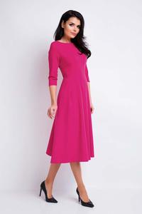 Pink Midi Formal Dress with Wide Bottom