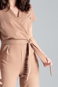 Brown Elegant Suit with Envelope Neckline