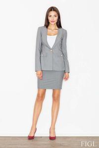 Grey Elegant One Button Ladies Blazer