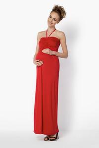 Red Maxi Long Halterneck Dress