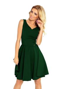 Green Elegant Dress Flared on Wide Straps