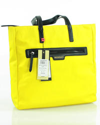 Lime Yellow Shopper Bag with Front Pocket