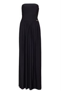 Black Bandeau Maxi Dress with Side Slit