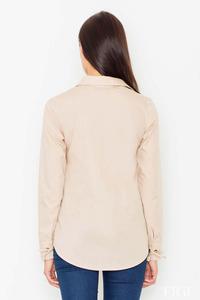 Beige Lace-up Front Shirt