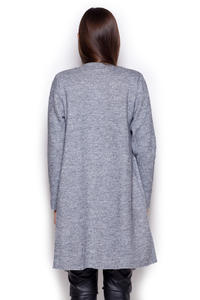 Grey Long Waterfall Cardi Sweater Coat