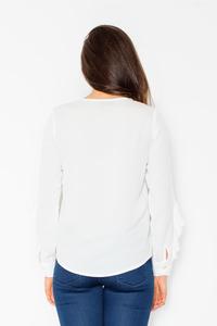 Ecru Long Sleeves Blouse with a Frill