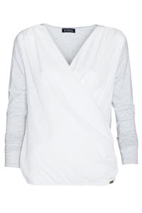 Light Grey Long Sleeves V-Neckline Blouse