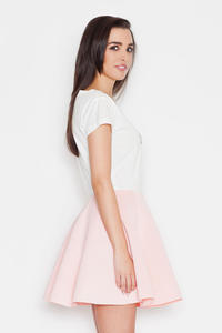 Pink Light Pleates High Waist Mini Skirt