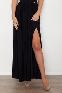 Black Bandeau Maxi Dress with Side Slit