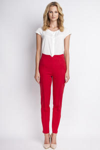 Red Hight Waist Elegant Pants