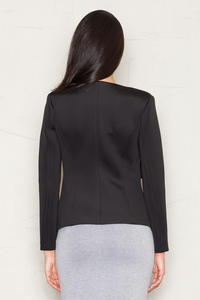 Black Long Lapels Blazer with V-Front Hemline