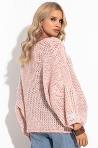Light Pink Oversized V-Neck Sweater