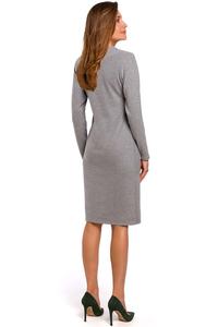 Gray Knitted Straight Above Knee Dress