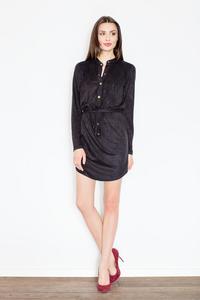 Black Snaps Closure Mini Dress