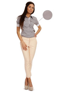 Slim Fit Seam Collared Brow Shirt with Flap Chest Pocket