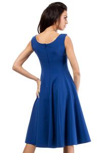 Blue Sleeveless  Elegant Flared Coctail Dress