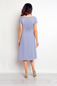 Light Blue Classic Short Sleeves Midi Dress