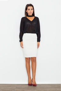 Black Elegant Blouse with Cut Out Neckline