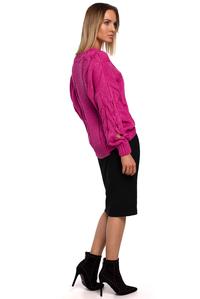 Warm Boat Neck Sweater (Fuchsia)