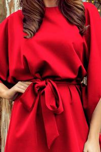 Red Butterfly Dress with Belt
