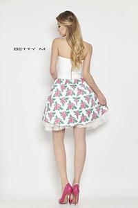 Ecru Ecru Corset Top and Floral Skirt Coctail Dress