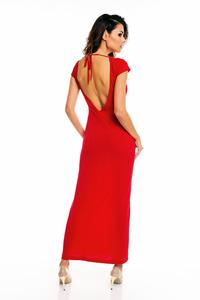 Red Open Back Maxi Long Dress
