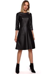 Flared Midi Dress 3/4 sleeves (Black)