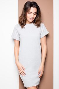 Light Grey Casual Mini Dress with Side Zip