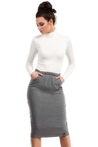 Grey Bodycon Fit Midi Skirt