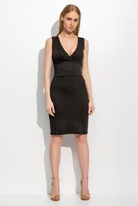 Black Slim Waist V-Neckline Elagant Tube Coctail Dress
