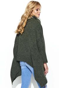 Loose Turtleneck Sweater with Long Sides - Khaki