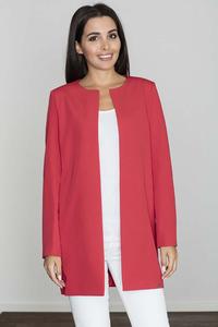 Red Round Neckline Open Ladies Blazer