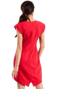 Red Dipped Hem Sleeveless Mini Dress