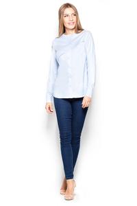 Light Blue Round Neckline Ladies Shirt