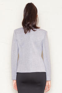 Grey Long Lapels Blazer with V-Front Hemline