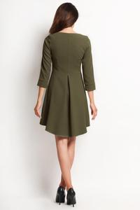 Olive Green Longer Back Double Fold Dress