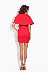 Red Self Tie Mini Dress