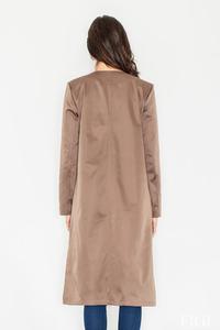 Brown Elegant Trench Coat with Self Tie Belt