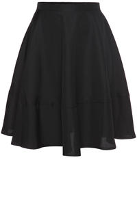 Black Swirly Panel Skirt with Side Zip Fastening