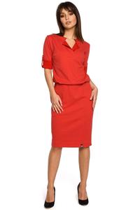Red Knee Length Casual Dress