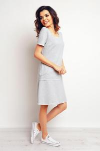 Grey Sport Style Dress with Pockets