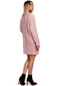Long Sweater with Pockets  Hoodless (Pink)