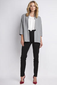 Grey Elegant No Buttons Blazer