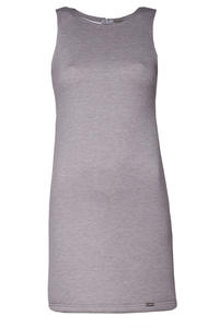 Grey Sleeveless Chic Dress with Back Zipper Fastening