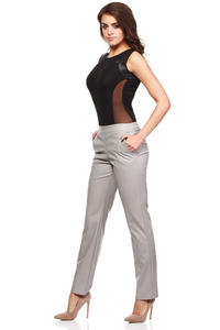 Grey Ultra Sleek Chic Straight Pants